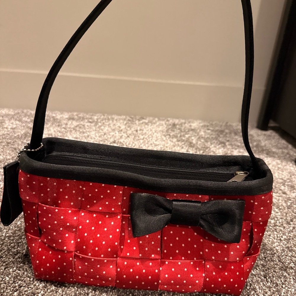 Harveys Red and Black Polka Dot Wristlet